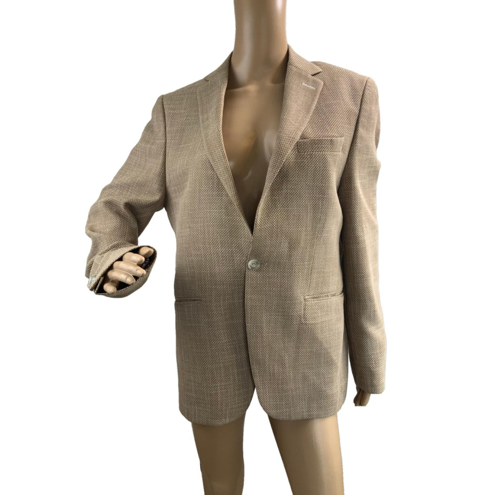 Xram Women's Tan Blazer Med Notched Lapel Office Business Preppy Light Academia - Picture 14 of 16